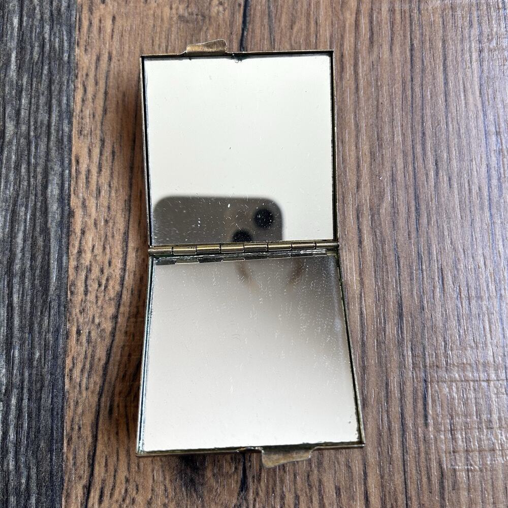 Vintage Ballerina Compact Mirror Gold Tone Double Mirror Purse Compact Vanity - Picture 3 of 6